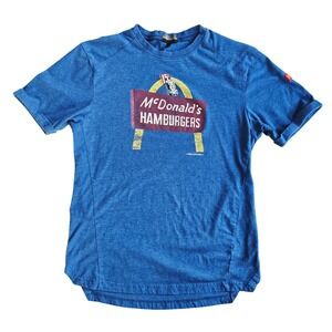 McDonalds Apparel Collection Mens Blue Vintage Graphic T-Shirt Speedee‎ Small